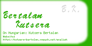 bertalan kutsera business card